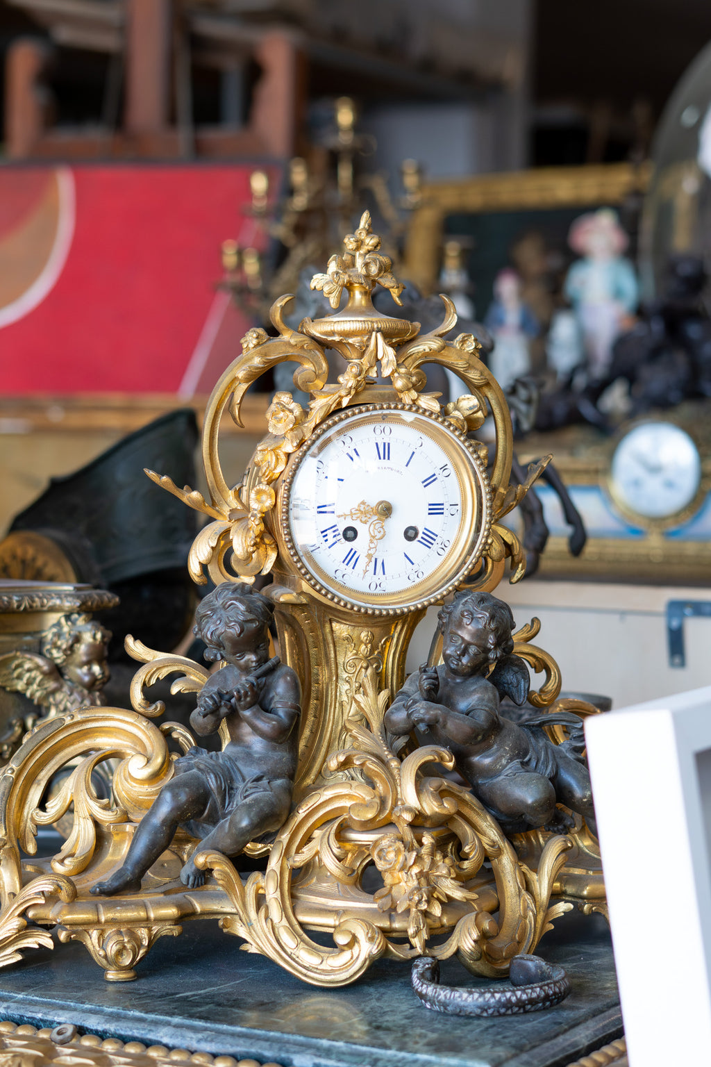 Reloj Francés en Bronce Dorado y Pavonado – Napoleón III, S.XIX