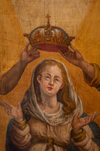 Coronación de la Virgen – Óleo sobre tabla, siglo XVIII
