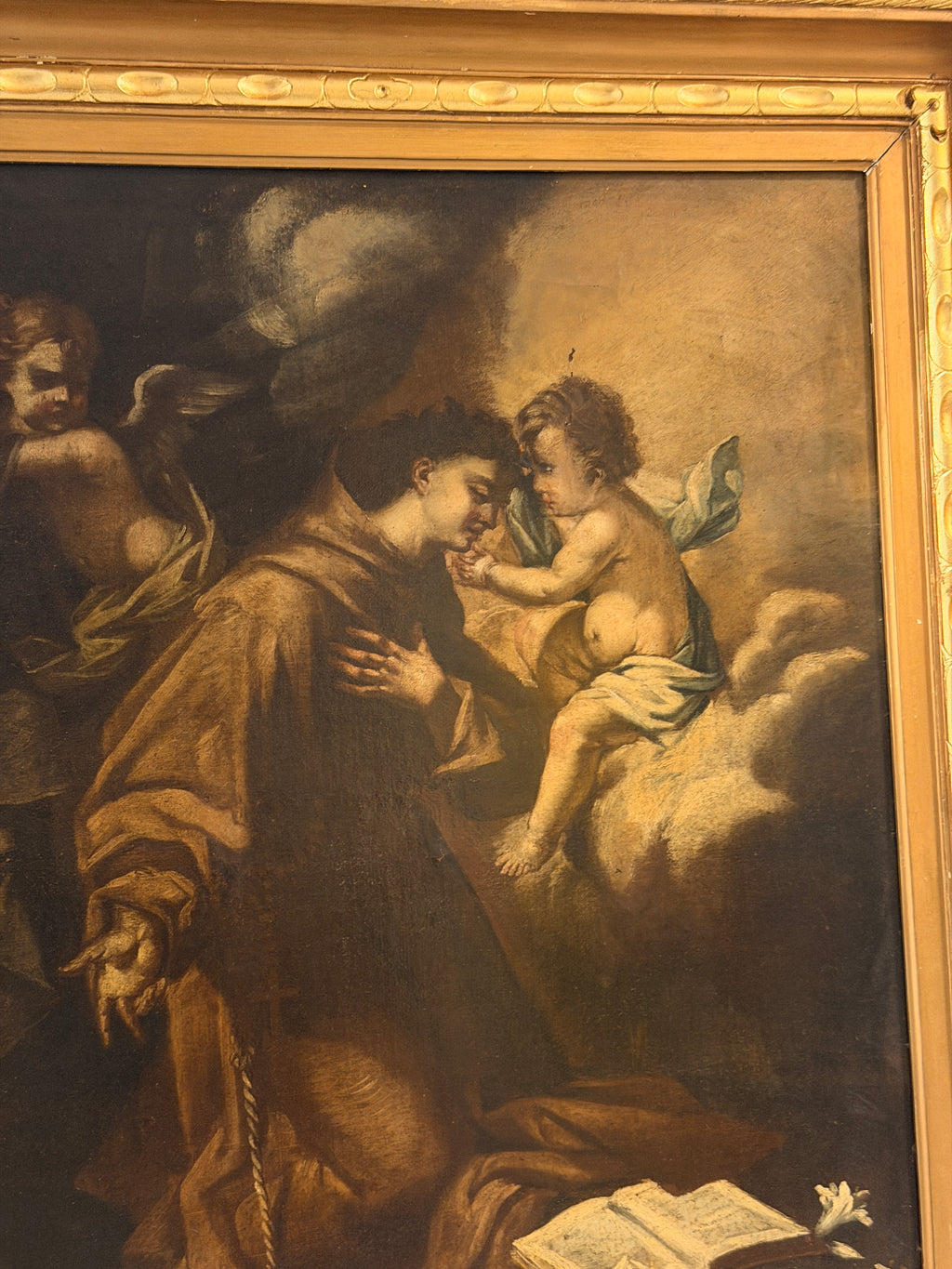 Pintura italiana del siglo XVII – San Antonio de Padua con el Niño Jesús